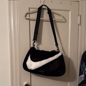 Nike Women's Black Shoulder Bag with White Accent